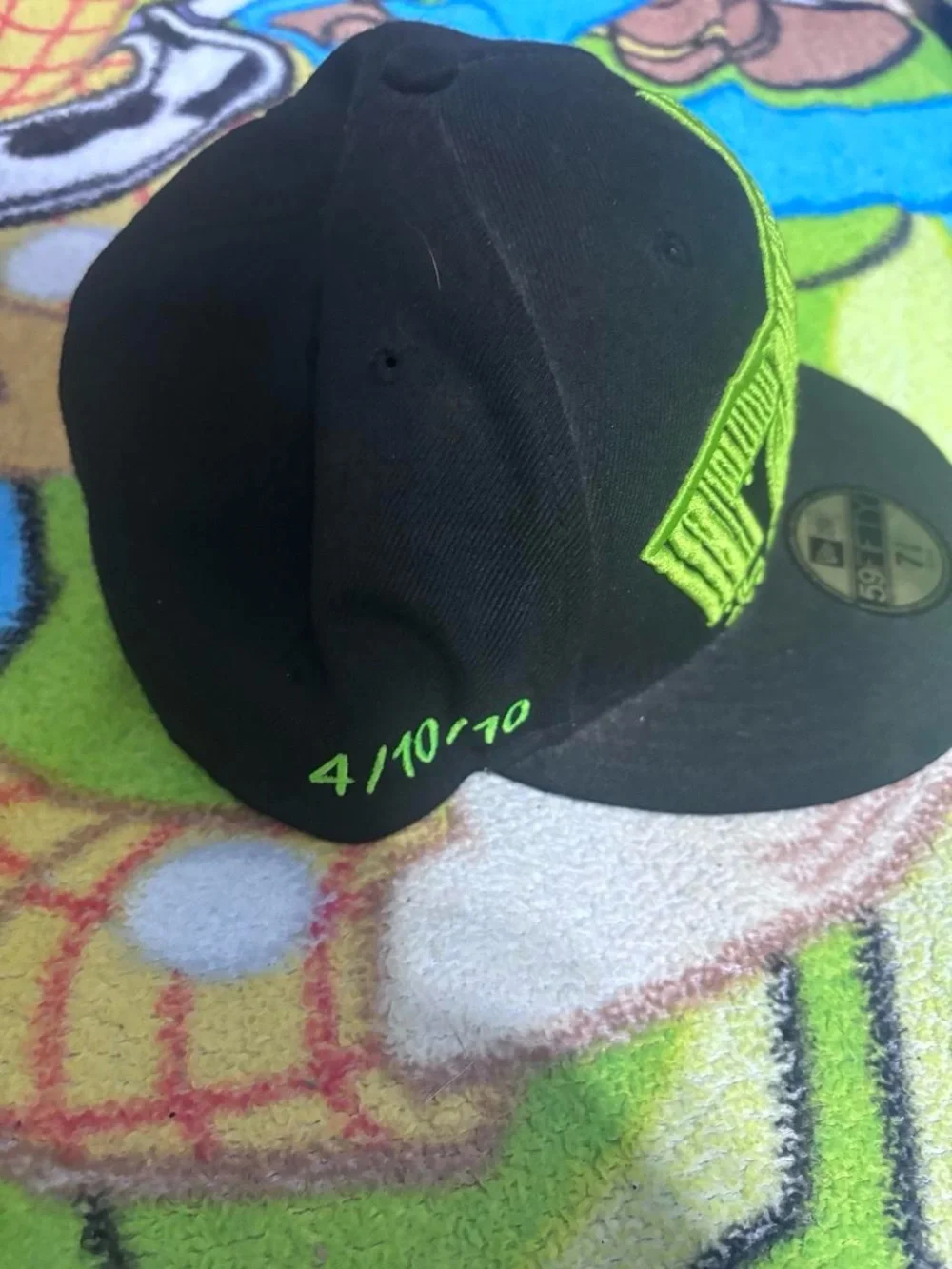 New Era DC Shoes Hat with Neon Green Embroidery